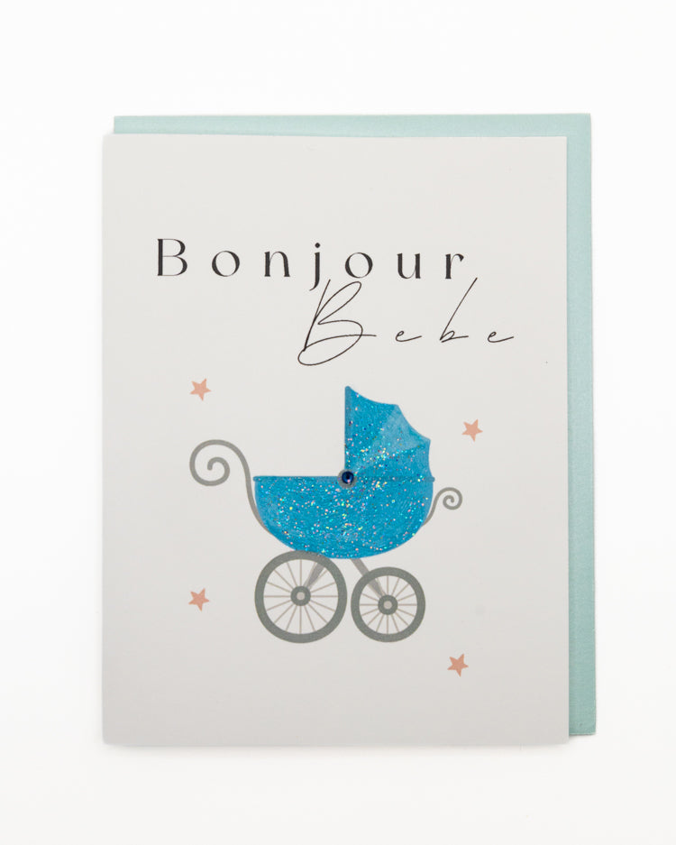 Bonjour Boy Baby Shower Greeting Card