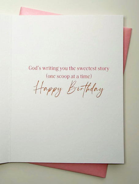 "God Scoops" Ice Cream Birthday Greeting Card