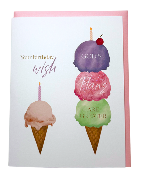 "God Scoops" Ice Cream Birthday Greeting Card