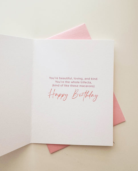 Le Macaron Trifecta Birthday Greeting Card