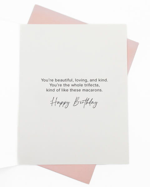 Le Macaron Trifecta Birthday Greeting Card