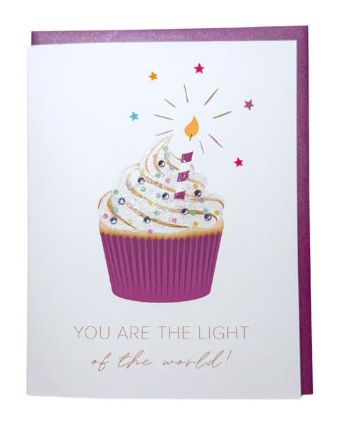 'Light of the World' Cupcake Faith-Based Birthday Card