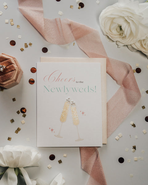 Cheers to the Newlyweds Wedding Greeting Card