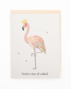 One-of-a-Kind Flamingo Friendship Greeting Card