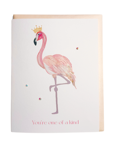 One-of-a-Kind Flamingo Friendship Greeting Card
