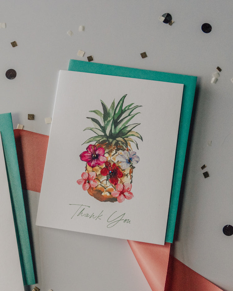 ピーナ　（感謝） Piña Appreciation Thank You Greeting Card – Lavender Vines