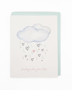 Raining Hearts Sympathy Greeting Card