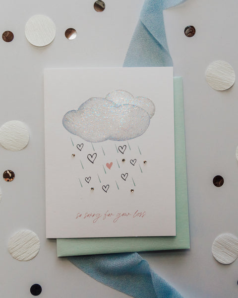 Raining Hearts Sympathy Greeting Card