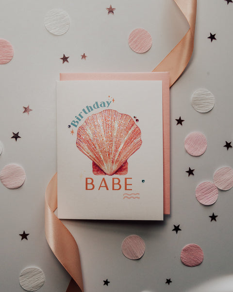 Seashell Babe Birthday Greeting Card