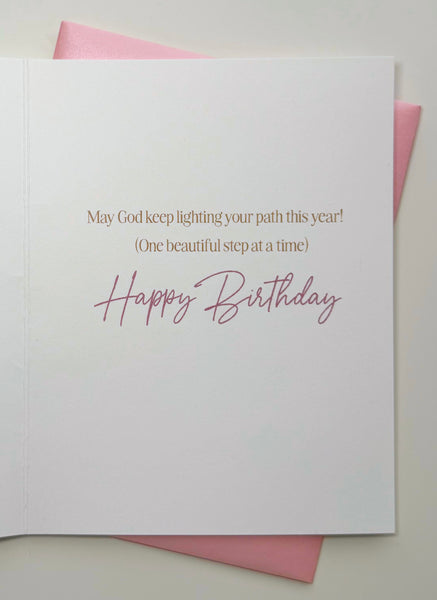'Shine Bright' Glitter Candle Birthday Greeting Card