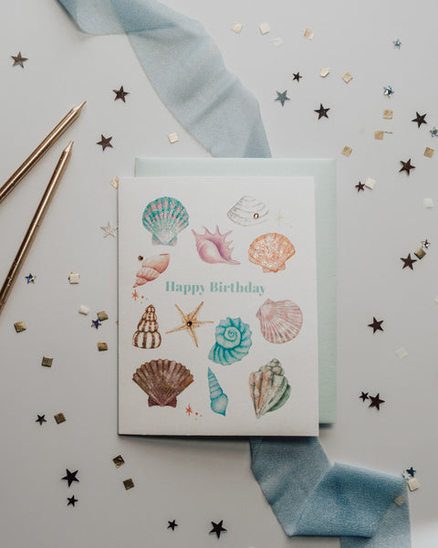 Shimmering Shells Birthday Greeting Card