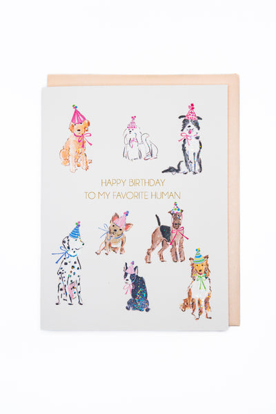 "Sit Pretty'' Dog Birthday Greeting Card