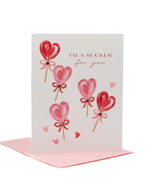 Sucker for You Valentine's Day Greeting Card