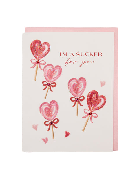 Sucker for You Valentine's Day Greeting Card