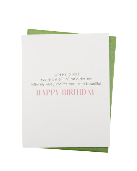 Tini Bit Older Olive Martini Birthday Greeting Card