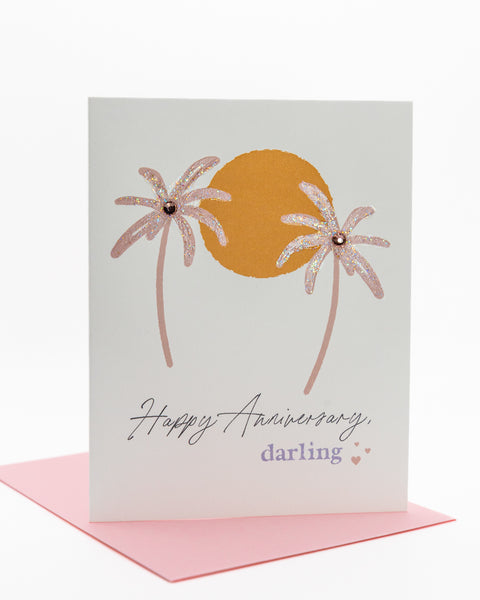 Under the Palms Anniversary Greeting Card