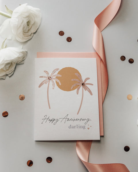 Under the Palms Anniversary Greeting Card